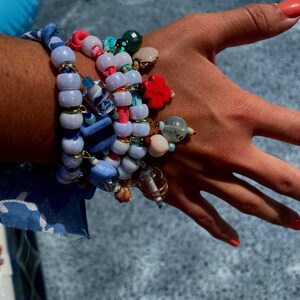 Bandana Fringe Tie Charm Bracelets, Summer Jewelry, Western Cowgirl, French Style, Multiple Colors, Charm Bracelets, Wrap Bracelets, Gifts