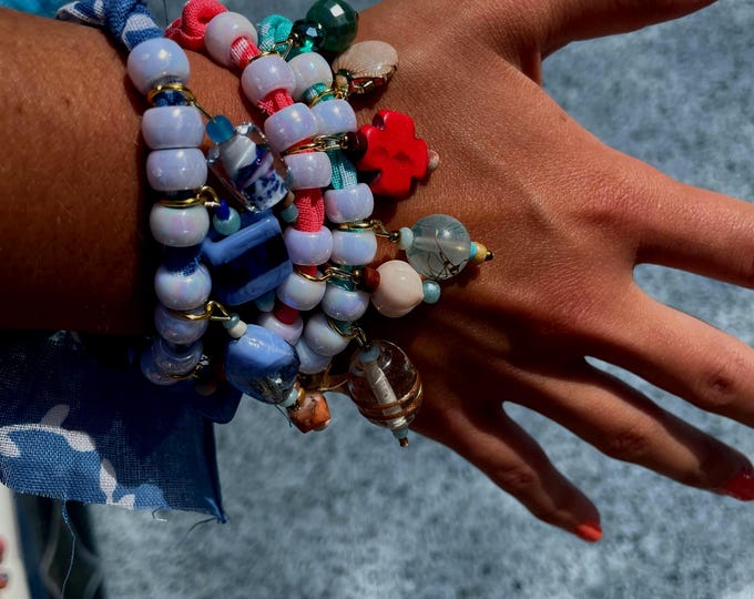 Bandana Fringe Tie Charm Bracelets,