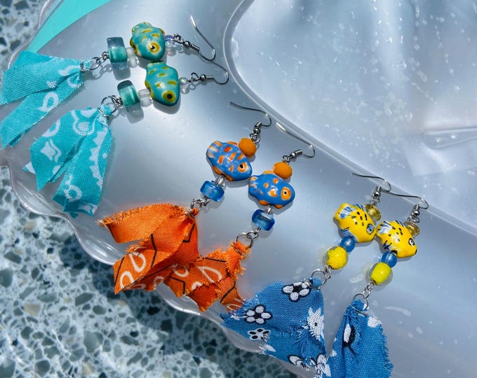 Bandana Fish Earrings