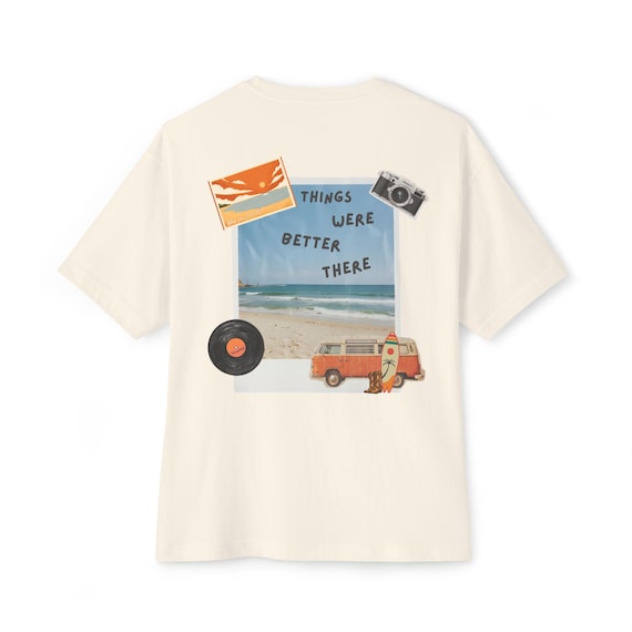 Things Were Better There beach collage Tee | Surf van sunset graphic tee