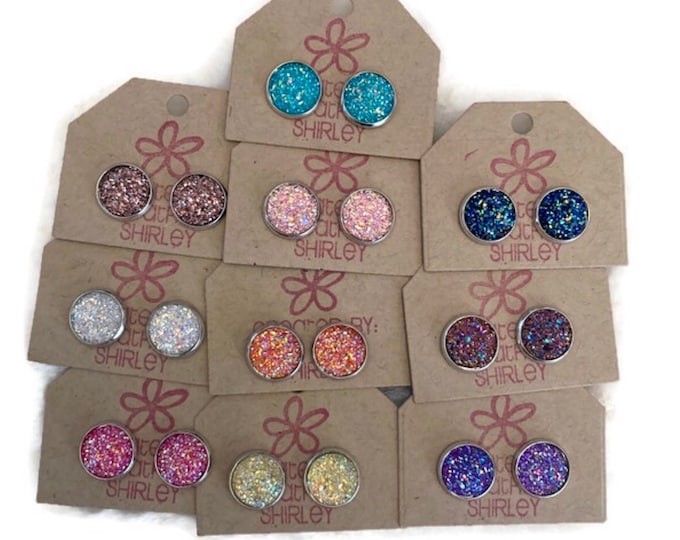 Limited Stock! Drusy Stud Earrings, Multiple Colors