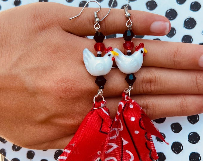Chicken Bandana Earrings