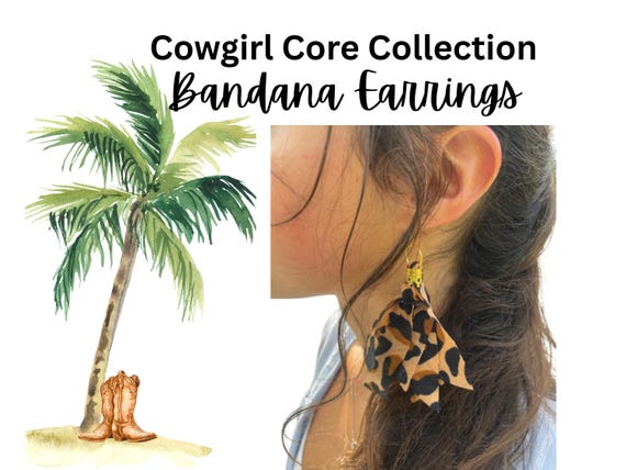 Leopard Print Bandanna Earings