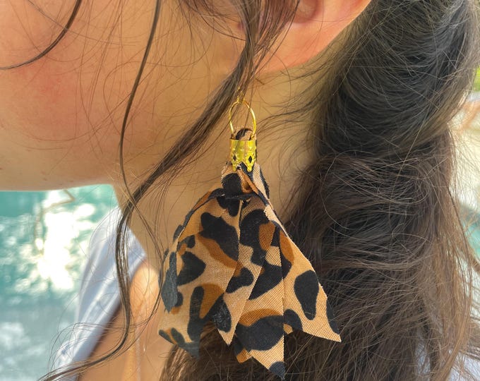 Leopard Print Bandanna Earings