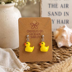 Pendientes de patito de goma amarillo, crucero de vacaciones de verano, regalos originales, adolescentes, niños, cumpleaños, baby showers