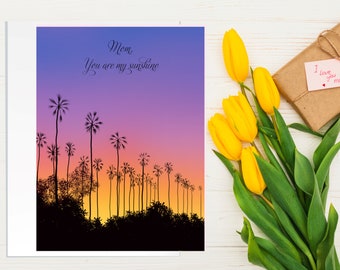 Tarjeta# C16, Eres mi tarjeta de día de madres de sol, tarjeta del día de la madre al atardecer, tarjeta feliz del día de la madre, regalo del día de la madre, tarjeta inspirada en la playa