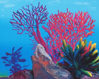 Baja California under the sea art print, Art print, Animal, Ocean Illustration, Sea art, Sea Life Art, Wall art, Coastal Home, Seascape