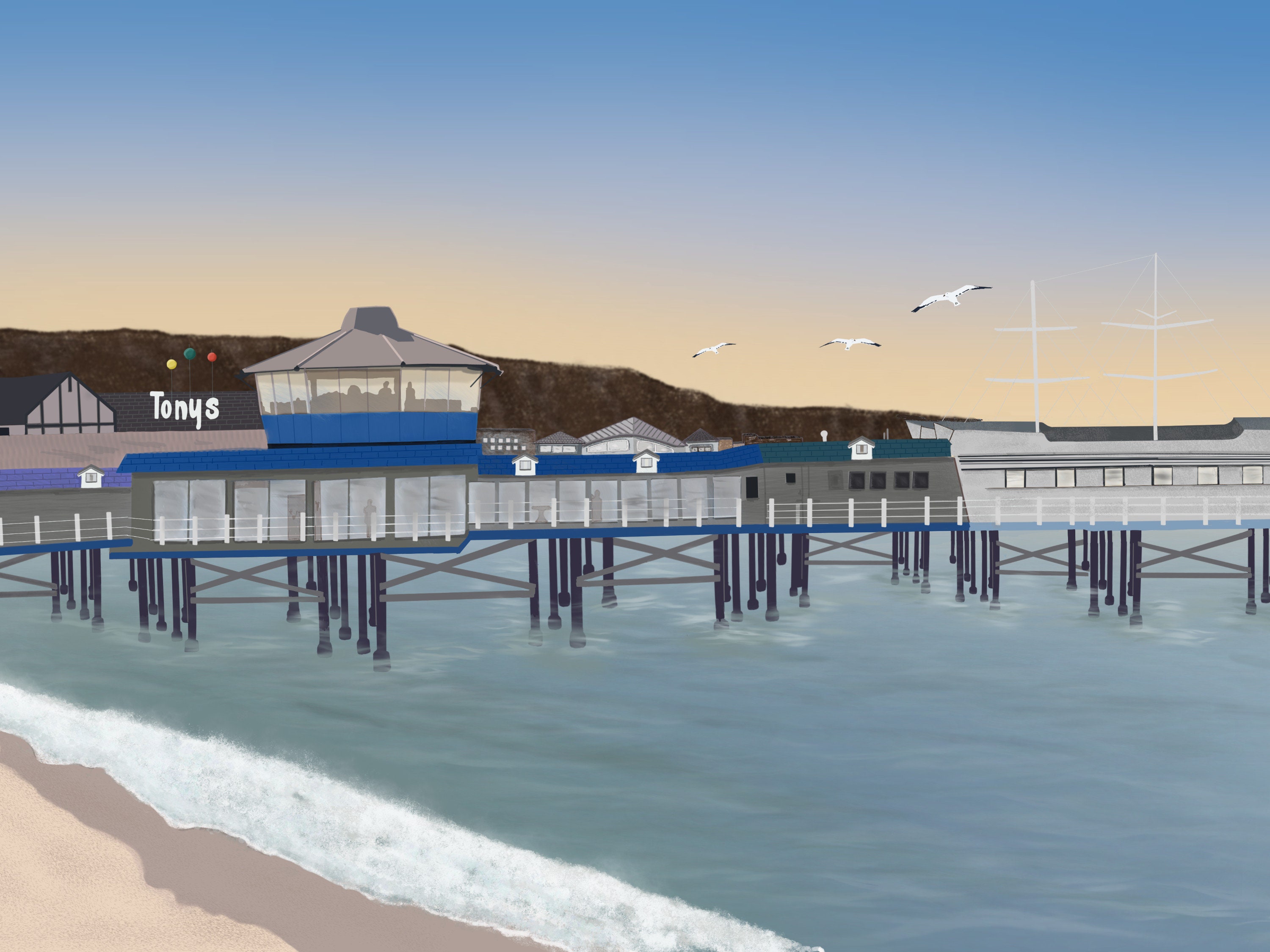 Redondo Beach Beach Pier Wall Art Aerial Beach Art Print Etsy