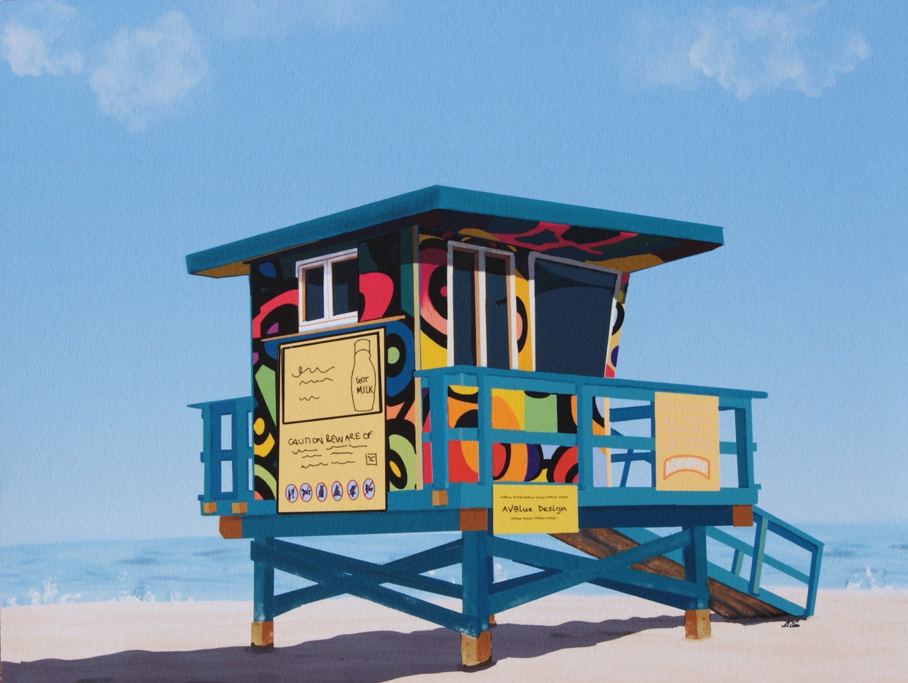 California Lifeguard Tower Redondo Beach Landscape Coastal Etsy UK