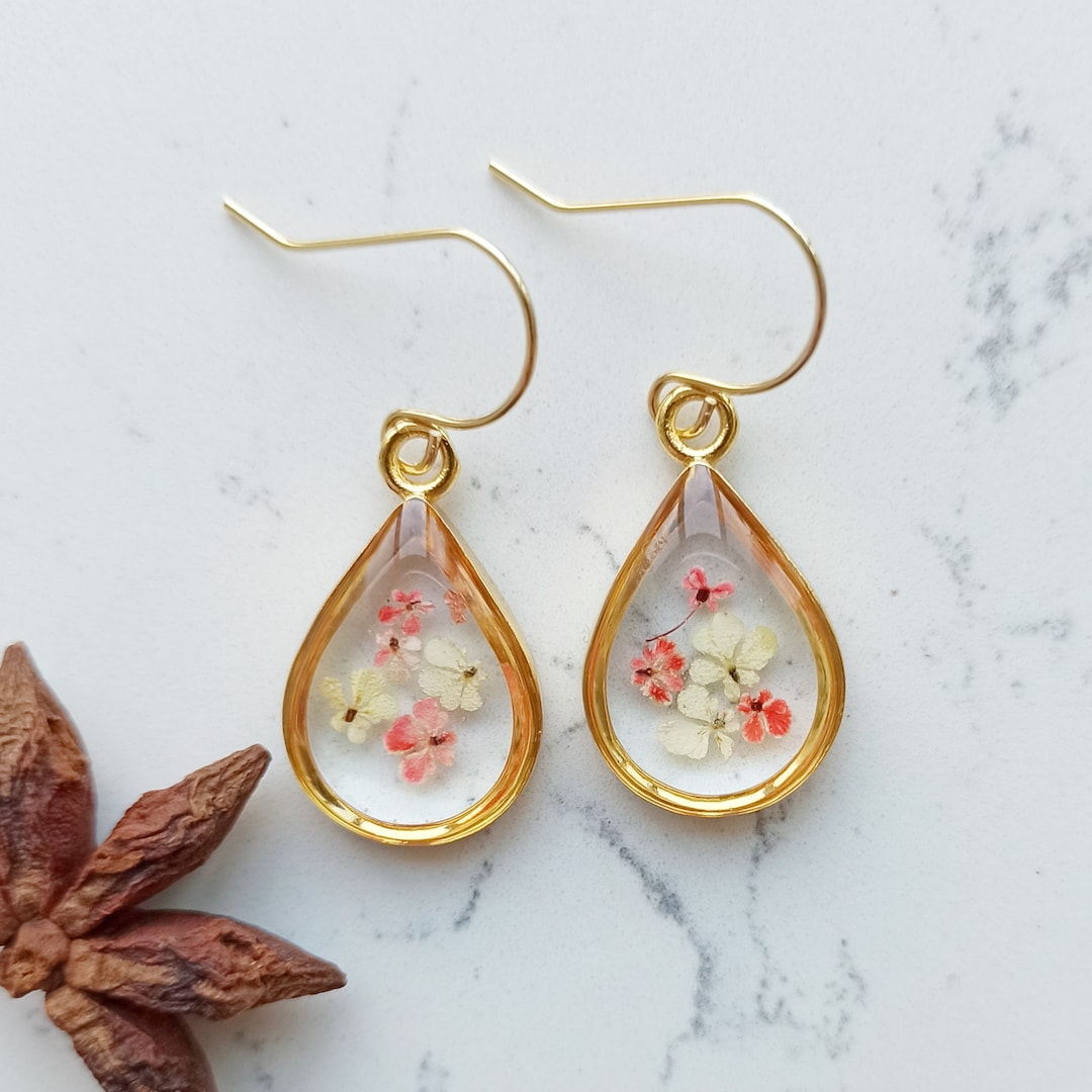 Boucles D'oreilles Rose Doré En Fleurs À Détail Bijoux
