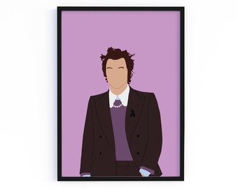 Harry Styles Print, Art Print, Minimalist Illustration, Singer, Wall Art Poster