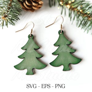 Christmas Tree Earrings SVG, Christmas Tree Earring SVG, Engraving Pattern Svg, Wood Earring Svg, Earrings Glowforge svg, Laser Cut File