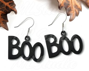 Boo Earrings SVG, Boo Wood Halloween Earrings, Halloween Svg, Engraving Pattern Svg, Wood Earring Svg, Earrings Glowforge svg, Laser Cut Svg