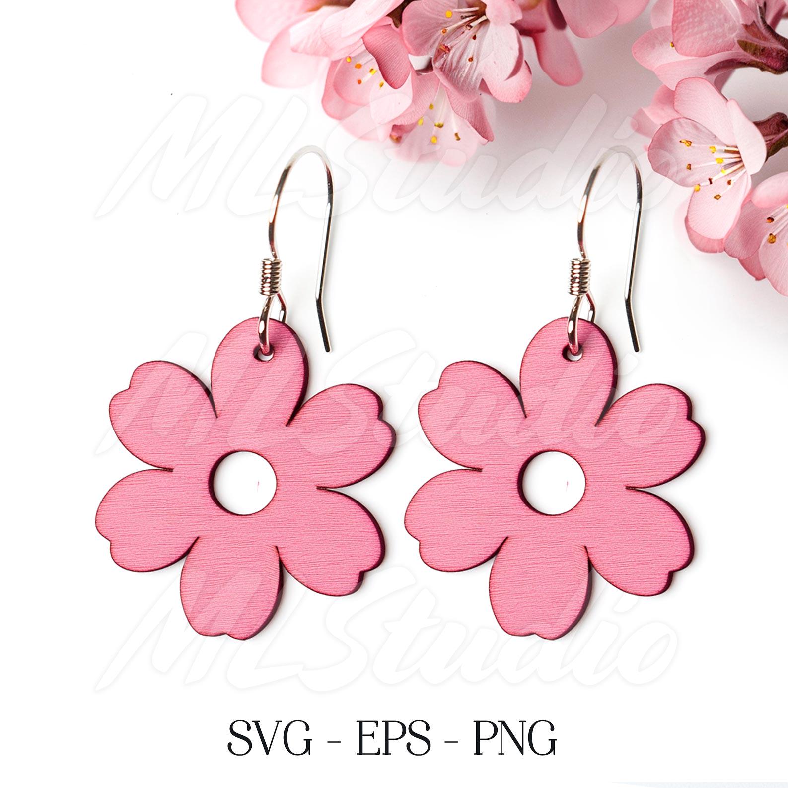 Boucles D'oreilles Pendantes Motif Botanique - Fleurs, Feuilles, Tiges - Neuf Sans Emballage - Pour Femme