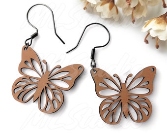 Butterfly Earrings SVG, Earring Svg, Engraving Pattern Svg, Wood Earring Svg, Earrings Glowforge svg, Butterfly Wings Svg, Laser Cut File