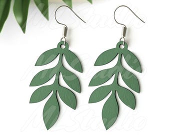Simple Leaf Earring SVG, Floral Wood Earring SVG, Engraving Pattern Svg, Wood Earring Svg, Earrings Glowforge, Laser Cut, Boho Leaf Earring