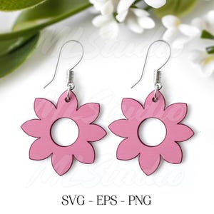 Flower Earring Svg, Flower Wood Earring Svg, Engraving File, Wood Earring Svg, Earrings Glowforge svg, Laser Cut File, Digital Download