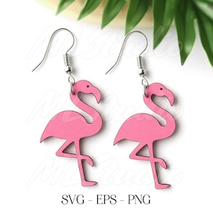 Flamingo Earring SVG, Cute Flamingo Earring Svg, Engraving Pattern Svg, Wood Earring Svg, Bird Svg, Earrings Glowforge svg, Laser Cut Files