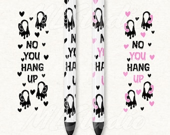 Scary Pen Wrap Svg, No you hang up Svg, Epoxy Pen Wrap, Pen Digital Template, Horror Pen Wrap, Scary Pen Wraps, Instant Download