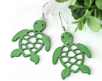Sea Turtle Earrings SVG, Turtle Earrings SVG, Earring Svg, Engraving Pattern Svg, Wood Earring Svg, Earrings Glowforge svg, Laser Cut File