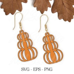 Stacked Pumpkin Earrings SVG, Fall Earring Svg, Cute Pumpkin Jewelry Svg, Fall Wood Earring Svg, Glowforge Earrings Svg, Laser Cut File