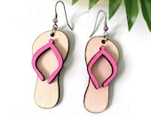 Flip Flop Earrings SVG, Summer Earring Svg, Engraving Pattern Svg, Wood Earring Svg, Earrings Glowforge svg, Beach Svg, Laser Cut File