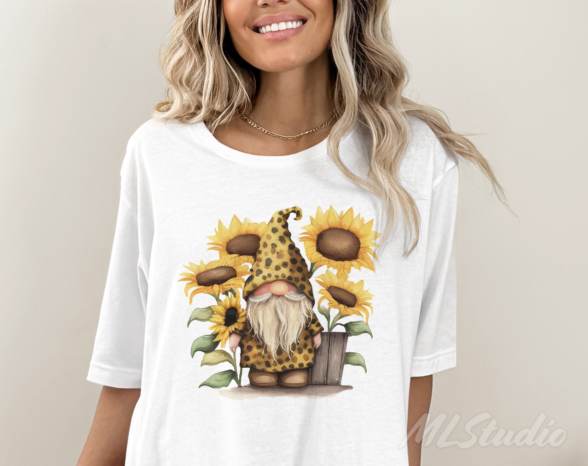 Leopard Gnome PNG, Spring Gnome Png, Gnome Png, Sunflowers Png, Spring ...