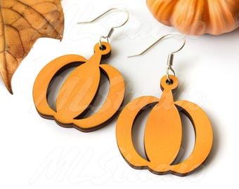 Fall Pumpkin Earrings SVG, Cute Fall Earring SVG, Engraving Pattern Svg, Fall Wood Earring, Earrings Glowforge, Laser Cut File, Pumpkin Svg