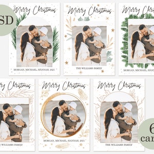 Christmas Card Bundle PSD Template, Photoshop Christmas Card Template, Digital Photoshop Card, Photo Christmas Card PSD