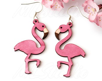 Flamingo Earrings SVG, Cute Flamingo Earring Svg, Engraving Pattern Svg, Wood Earring Svg, Bird Svg, Earrings Glowforge svg, Laser Cut File