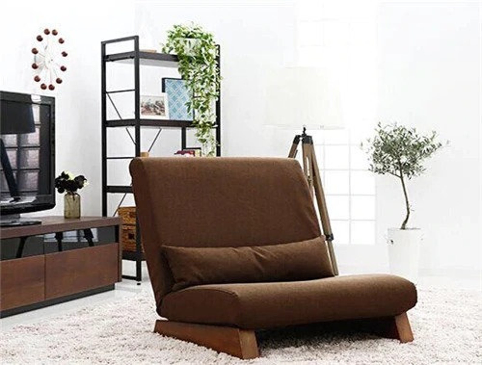 Floor Folding Single Seat Sofa Bed Modern Fabric Japanese Etsy