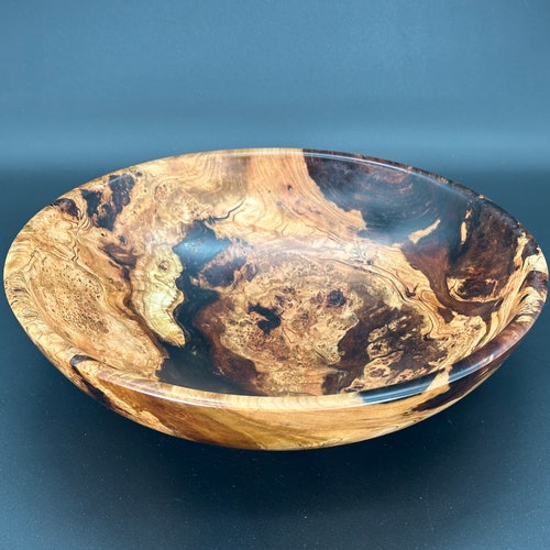 Cherry burl and resin bowl