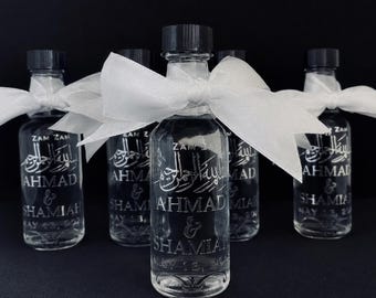 Botella de Zam Zam personalizada de 50 ml, llena o vacía.