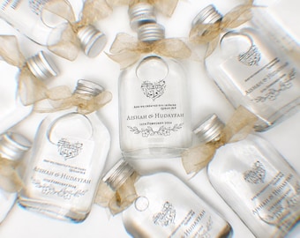 Botellas personalizadas de Zam Zam - Varios tamaños - Pegatinas transparentes - Rellenas