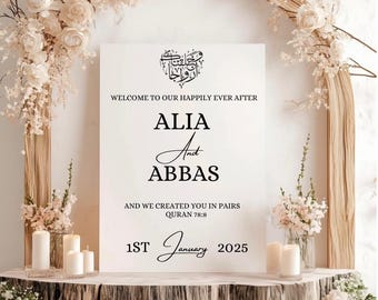 Letrero de boda islámico acrílico personalizado: Decoración para la ceremonia Nikkah