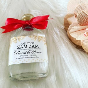 Flask personalised Zam Zam bottles - Various sizes Printed Stickers - Filled or Empty