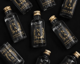 Botella de Zam Zam de 50 ml personalizada con acabado metalizado - Llena o vacía