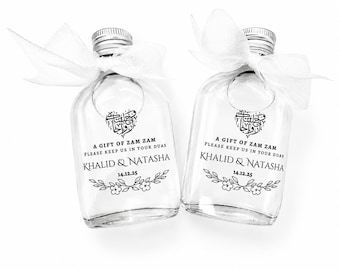 Botellas de Zam Zam personalizadas para frascos - Varios tamaños - Pegatinas transparentes - Vacías
