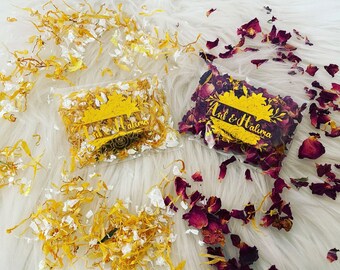 Biodegradable Foil Personalised Confetti Packets | Flower Petal Wedding Confetti