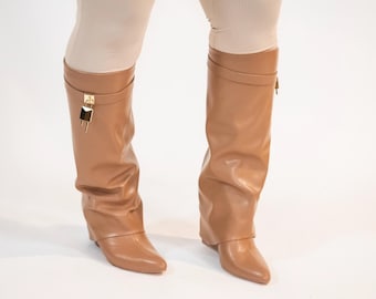 Women’s Trendy Fall Boots | Below Knee Tall Boots | Stylish Autumn Footwear | Casual Boots with Pump | Chic Seasonal Boots