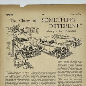 1931 Car Advertisement Single Page the Motor Antique | Etsy