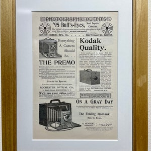 1895 Camera Advertisement, Handmade Wooden Frame, “The Century Magazine” Antique Magazine, Vintage Wall Art, Home Decoration