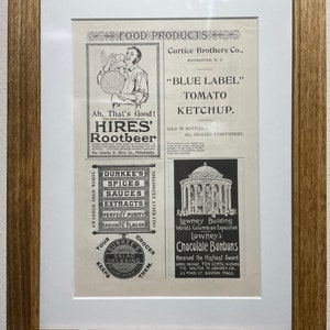 1895 Food Advertisement, Handmade Wooden Frame, “The Century Magazine” Antique Magazine, Vintage Wall Art, Home Decoration