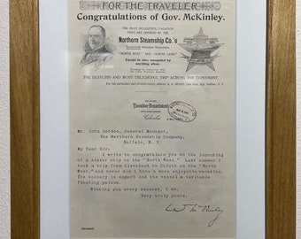 1895 McKinley Advertisement, Handmade Wooden Frame, “The Century Magazine” Antique Magazine, Vintage Wall Art, Home Decoration