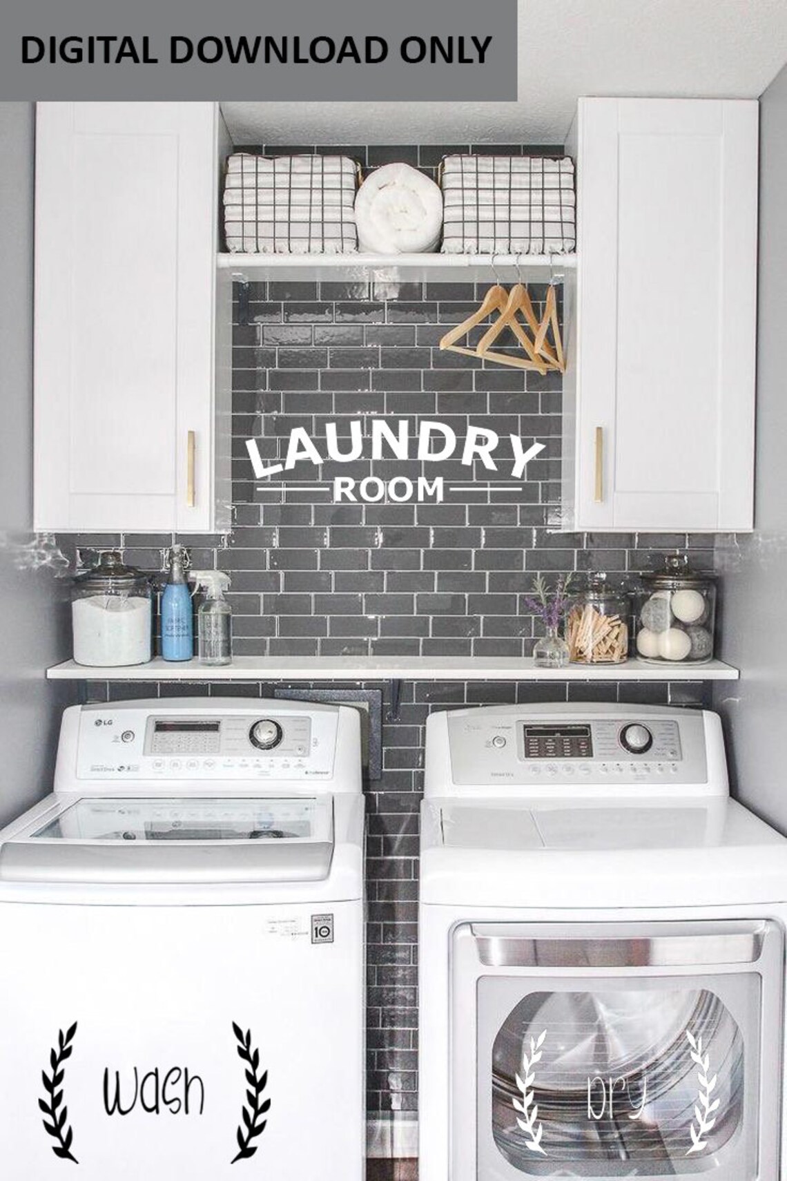 Laundry Room Sign | Printable Wall Decor | Laundry Room Digital ...