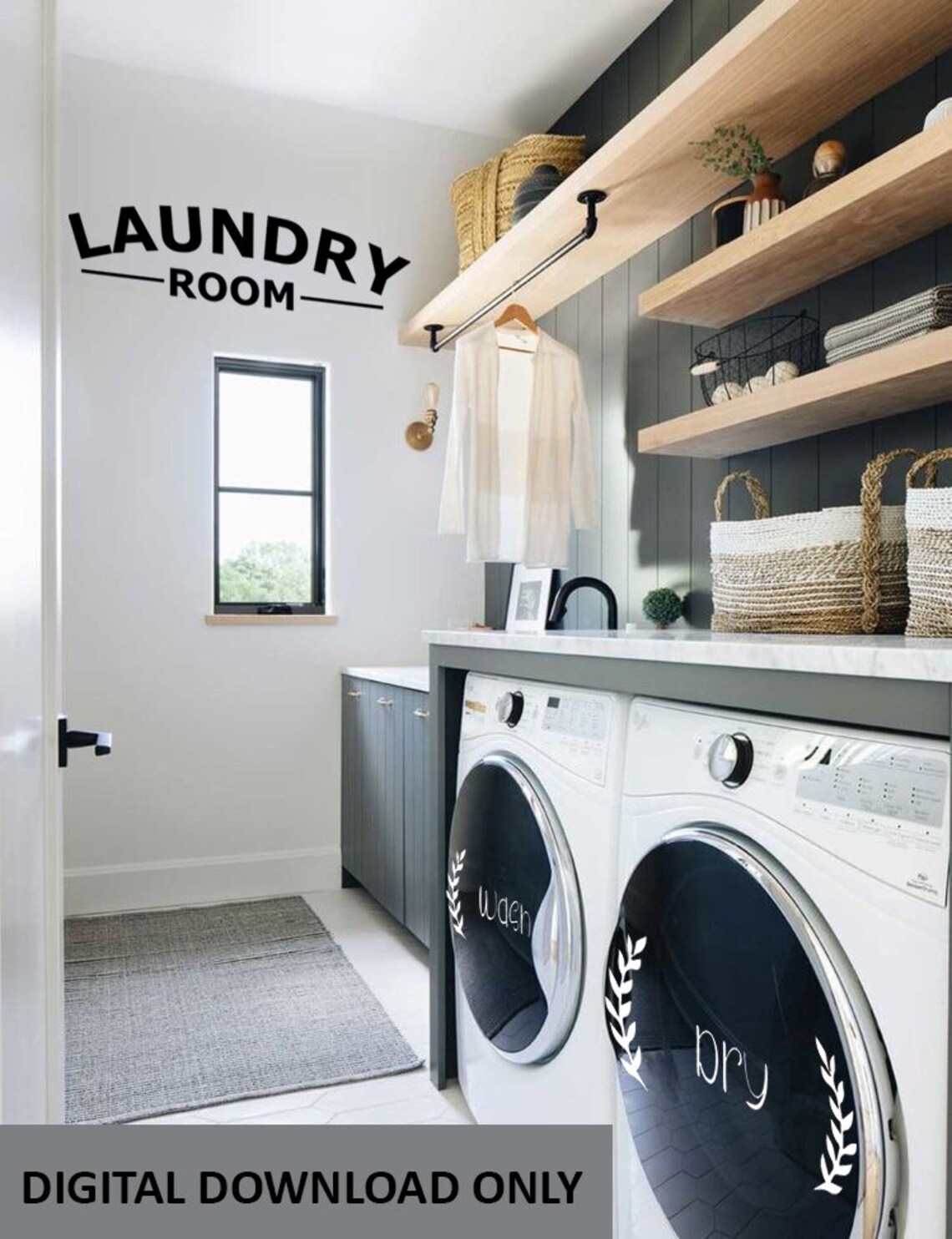Laundry Room Sign | Printable Wall Decor | Laundry Room Digital ...