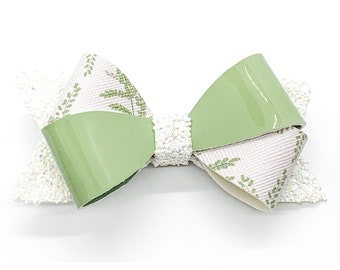 Mint Green Floral Hair Bow | 3 inch Hair Bow | Cute Hair Bow | Soft Hair Bow |  Bow For Toddlers |  Girls Hair Bow | Hair Accessories