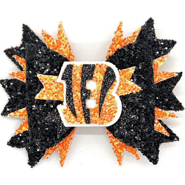 Custom Football Team Hair Bow ~ Glitter Team Hair Bow ~ Glitter Football Team Hair Bow ~ Custom Sports Hair Bow ~ Custom Team Hair Clip