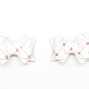 Valentine’s Day Pigtail Set ~ Valentine’s Day Pink Hearts Pigtail Set ~ Girl’s Pink Hearts  Pigtail Hair Bow Set, Girl’s Gift Ideas ~
