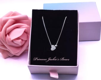 925 Silver Heart Necklace for Girls – Cute and Shiny Pendant Gift for Kids, Birthdays, or a Great Christmas Gift!